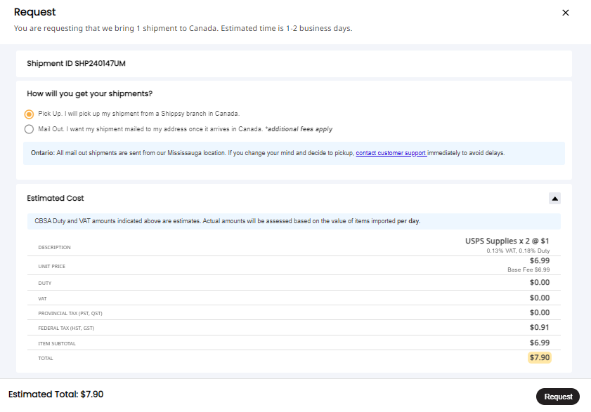 How do I declare free USPS Supplies? — screenshot 3